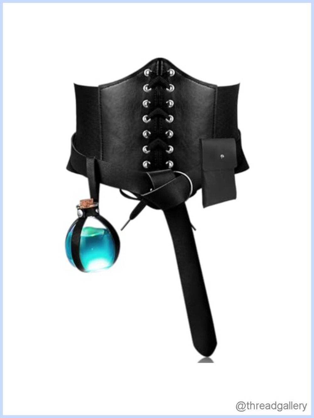 Medieval Corset Belt Glass Potion Bottle Waist Pouch Set